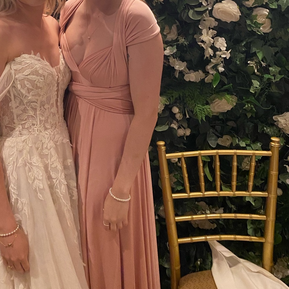 Two birds Blush pink one size fits all wrap dress